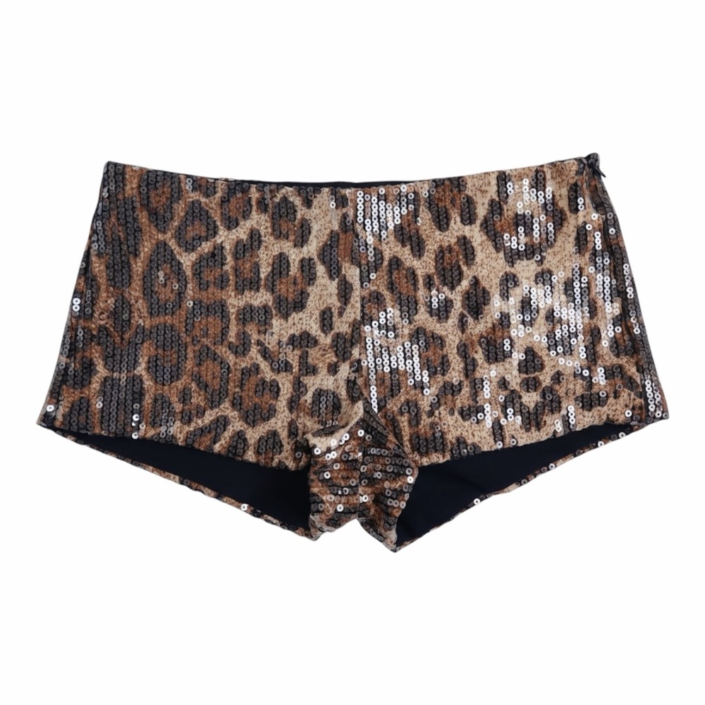 BNWT Edikted Sequin Leopard Printed Micro Shorts